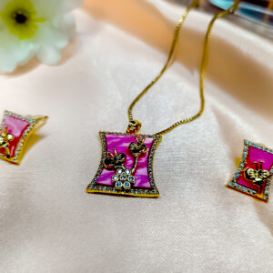Enamel Tulip Pendant Set