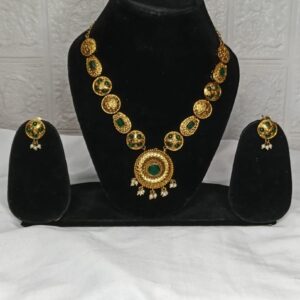 Kashmiri Emerald Zoon Necklace Set