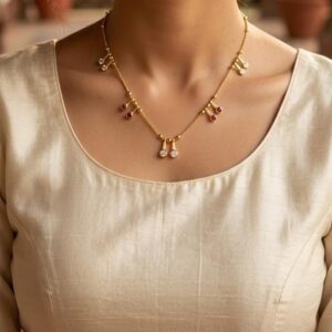 Ruby Drop Charm Necklace