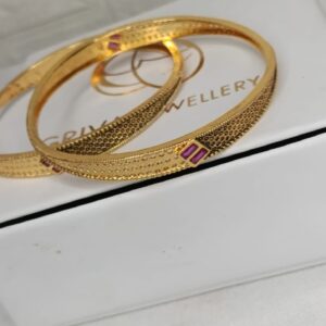 Ruby Elegance Gold Bangles