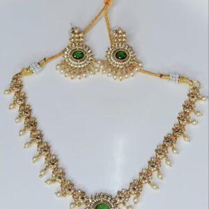 Emerald Pearl Bloom Necklace Set